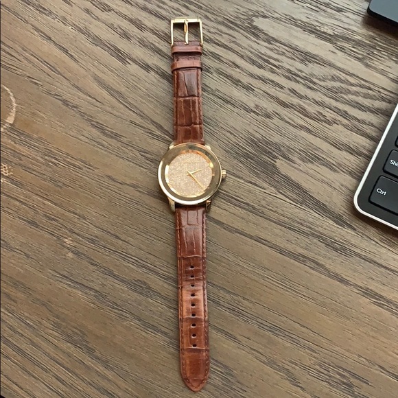 Michael Kors MK-2455 Kinley Brown Leather & Gold
